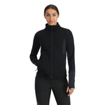 Spyder Women's Bandita Full-Zip Fleece Jacket 2025 - A black fleece jacket with a zippered front and two side pockets.