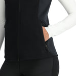 Spyder Women's Bandita Full-Zip Fleece Vest 2025 - Black fleece vest with zippered front and two side pockets.