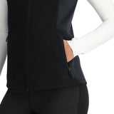 Spyder Women's Bandita Full-Zip Fleece Vest 2025 - Black fleece vest with zippered front and two side pockets.
