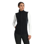 Spyder Women's Bandita Full-Zip Fleece Vest 2025 - Black fleece vest with zippered front and two side pockets.
