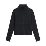 Spyder Women's Speed Fleece 1/2 Zip 2025 - A black fleece zip-up top with a high collar and zipper down the front.