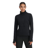 Spyder Women's Speed Fleece 1/2 Zip - A black fleece zip-up jacket with a high collar and zipper down the front.