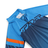 Spyder Boys' Incline 1/2 Zip Top - A light blue top with a darker blue zipper and black spider logo on the chest.