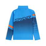 Spyder Boys' Incline 1/2 Zip Top 2025 - A light blue zip-up top with a darker blue stripe across the chest and a logo on the left side of the chest.