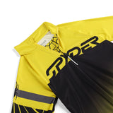 Spyder Boys' Incline 1/2 Zip Top - A yellow and black zip-up top with a spider logo on the chest, featuring a zipper that runs from the neck to the waist.
