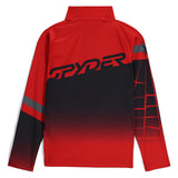 Spyder Boys' Incline 1/2 Zip Top - A red and black zip-up top with a collar, featuring a logo on the chest.