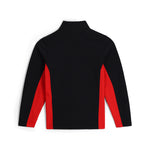 Spyder Youth Bandit Full-Zip Fleece Jacket 2025 - Black fleece jacket with red accents on sleeves and chest.
