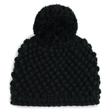 Spyder Women's Helena Pom Hat - A black beanie with a large, fuzzy pom-pom on top.