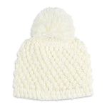 Spyder Women's Helena Pom Hat - A cream-colored beanie with a large, fluffy pom-pom on top.