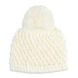 Spyder Women's Helena Pom Hat - A cream-colored beanie with a large, fluffy pom-pom on top.