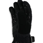 Spyder Boys' Overweb Glove - Black glove with a webbed pattern on the back of the hand and fingers, featuring black hardware.