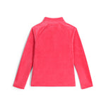 Spyder Junior Girls' Shimmer Bug 1/2 Zip 2025 - A pink zip-up jacket with a shimmering pattern and a half-zip front.