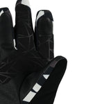 Spyder Girl's Synthesis Ski Gloves 2025 - A pair of black gloves with a white pattern on the back and fingers, featuring a textured palm and thumb.