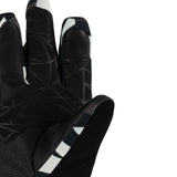 Spyder Girl's Synthesis Ski Gloves 2025 - A pair of black gloves with a white pattern on the back and fingers, featuring a textured palm and thumb.