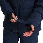 Spyder Bromont Insulated Jacket - A navy blue jacket with a black zipper and two zippered pockets on either side.
