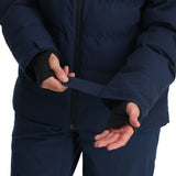 Spyder Bromont Insulated Jacket - A navy blue jacket with a black zipper and two zippered pockets on either side.