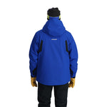Spyder Guardian Insulated Jacket 2025 - A royal blue jacket with black accents and a hood, featuring a white Spyder logo on the back.