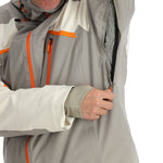 Spyder Leader Insulated Jacket 2025 - A grey jacket with orange accents and a black zipper.