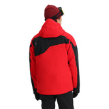 Spyder Leader Insulated Jacket 2025 - A red ski jacket with black accents and a black zipper on the chest.