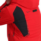 Spyder Monterosa Insulated Jacket 2025 - A red jacket with a black zipper and two zippered pockets on either side.