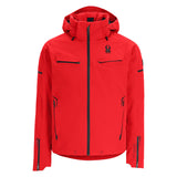 Spyder Monterosa Insulated Jacket - A red jacket with a black zipper and two zippered pockets on either side of the chest.