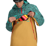 Spyder Men's All Out Insulated Anorak Jacket 2025 - A black jacket with a white logo on the left chest and a hood.