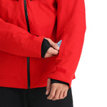 Spyder Copper Insulated Jacket - A red jacket with a black zipper and two zippered pockets on either side.