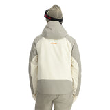 Spyder Copper Insulated Jacket 2025 - A cream-colored jacket with a hood, featuring copper accents on the zipper and buttons.