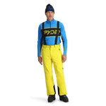 Spyder Men's Boundary Insulated Pants - Black pants with yellow accents and a black zipper on the left leg.