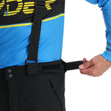 Spyder Men's Boundary Insulated Pants - Black pants with yellow accents and a black zipper on the left leg.