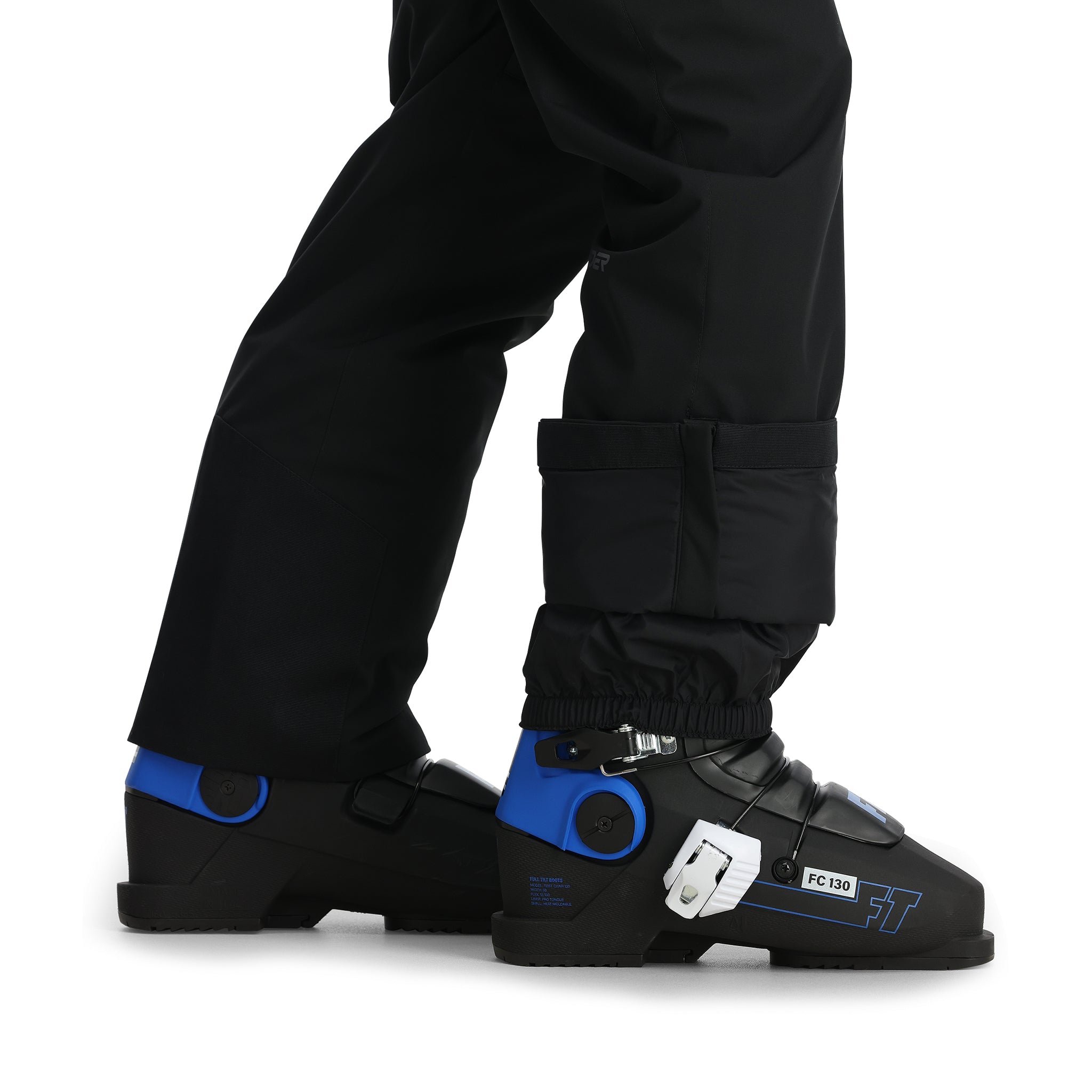 Spyder Men's Boundary Insulated Pants 2025 - Black ski pants with a subtle white logo on the left thigh.