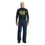 Spyder Men's Boundary Insulated Pants - Black pants with yellow accents and a black zipper on the left leg.