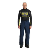 Spyder Men's Boundary Insulated Pants - Black pants with yellow accents and a black zipper on the left leg.