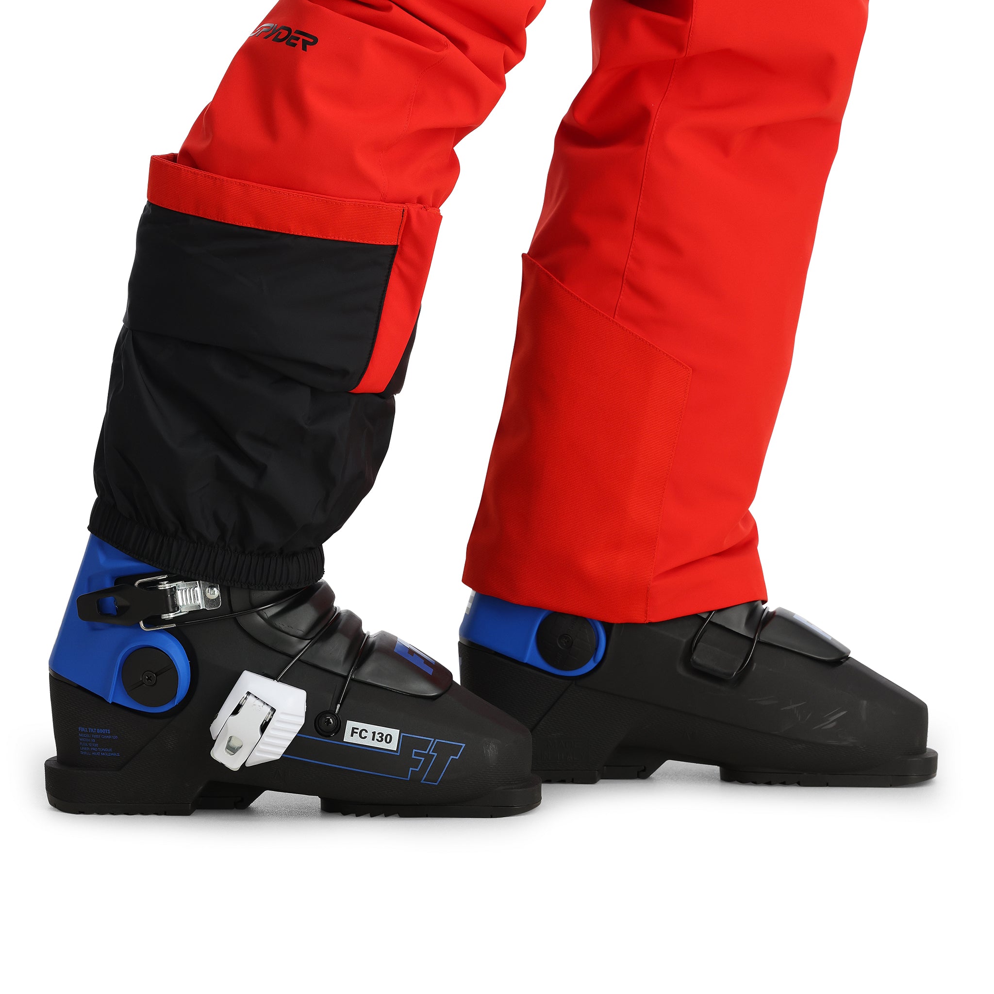 Spyder Men's Boundary Insulated Pants - These pants are black with a red stripe down the side of each leg.