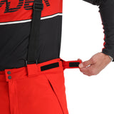 Spyder Men's Boundary Insulated Pants - Black pants with a white stripe on the side and black logos on the left leg.