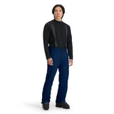 Spyder Men's Dare Insulated Pant - Black pants with gray Spyder logo on left thigh and right calf, zippered pockets, and adjustable waistband.
