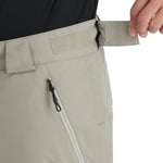 Spyder Men's Sentinel Insulated Pants - A pair of khaki-colored pants with a zippered fly and two front pockets, featuring a black zipper pull on one pocket.