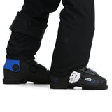 Spyder Men's Terrain Insulated Bib Pants - Black bib pants with a subtle pattern of small, dark gray snowflakes on the upper thigh area.