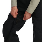 Spyder Men's Terrain Insulated Bib Pants - Black bib pants with zippered ankle cuffs and adjustable waistband.