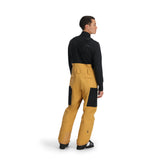 Spyder Men's Terrain Insulated Bib Pants 2025 - A pair of insulated bib pants with a black and grey color scheme, featuring a zippered fly and adjustable straps.