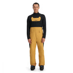 Spyder Men's Terrain Insulated Bib Pants 2025 - A pair of insulated bib pants with a black and grey color scheme, featuring a zippered fly and adjustable straps.