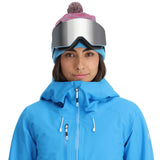 Spyder Women's Temerity Insulated Jacket - A black ski jacket with a white logo on the left chest and a white zipper pull.