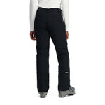 Spyder Women's Section Insulated Pants 2025 - Black pants with a subtle white logo on the left thigh and a small black zipper pull on the right pocket.