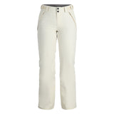 Spyder Women's Section Insulated Pants 2025 - Beige snow pants with a black logo on the left thigh and two zippered pockets on the side.