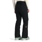 Spyder Women's Winner Insulated Pants 2025 - Black pants with a gold logo on the left leg, featuring a high waist and straight legs.