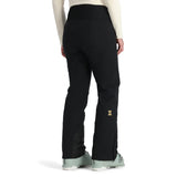Spyder Women's Winner Insulated Pants 2025 - Black pants with a gold logo on the left leg, featuring a high waist and straight legs.