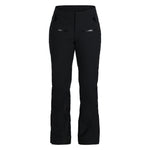 Spyder Women's Winner Insulated Short Pants 2025 - Black ski pants with zippered pockets and a shiny black stripe on the side.