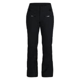 Spyder Women's Winner Insulated Short Pants 2025 - Black ski pants with zippered pockets and a shiny black stripe on the side.