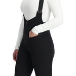 Spyder Women's Strutt Softshell Bibs - Black bibs with a zippered fly and adjustable straps.