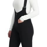 Spyder Women's Strutt Softshell Bibs - Black bibs with a zippered fly and adjustable straps.